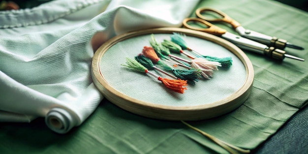 Artystka haftująca wzór